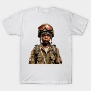 Military Minded Street Soldier Urban Warrior Black Boy T-Shirt